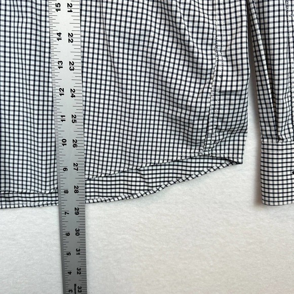 UNTUCKit Button Up Shirt Mens Size Large White Black Check Long Sleeve Collared - Picture 5 of 10